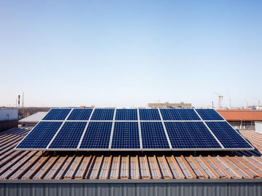20 kW solar panels on a factory shed roof in Haridwar